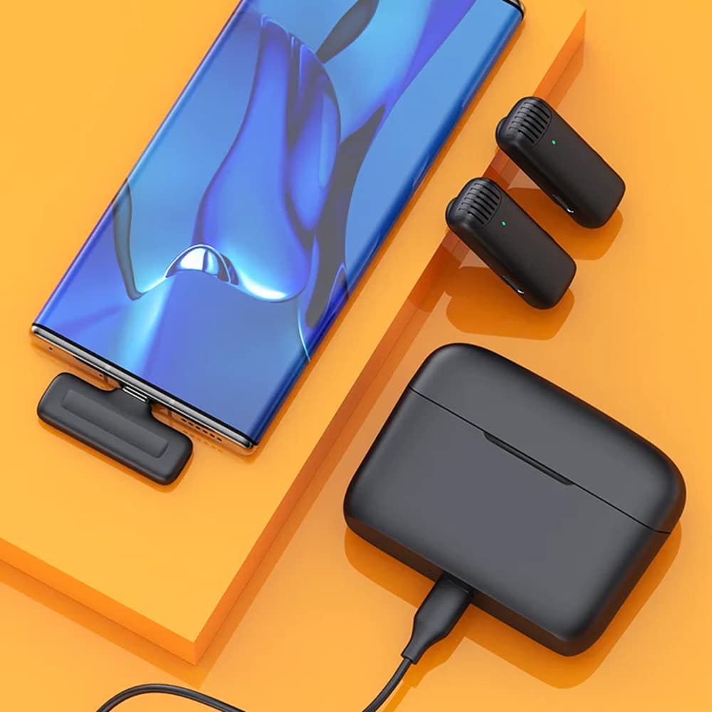 Techsuit - (2 kom.) Lavalier bežični mikrofon Lightning - smanjenje šuma - omnidirekcionalni
