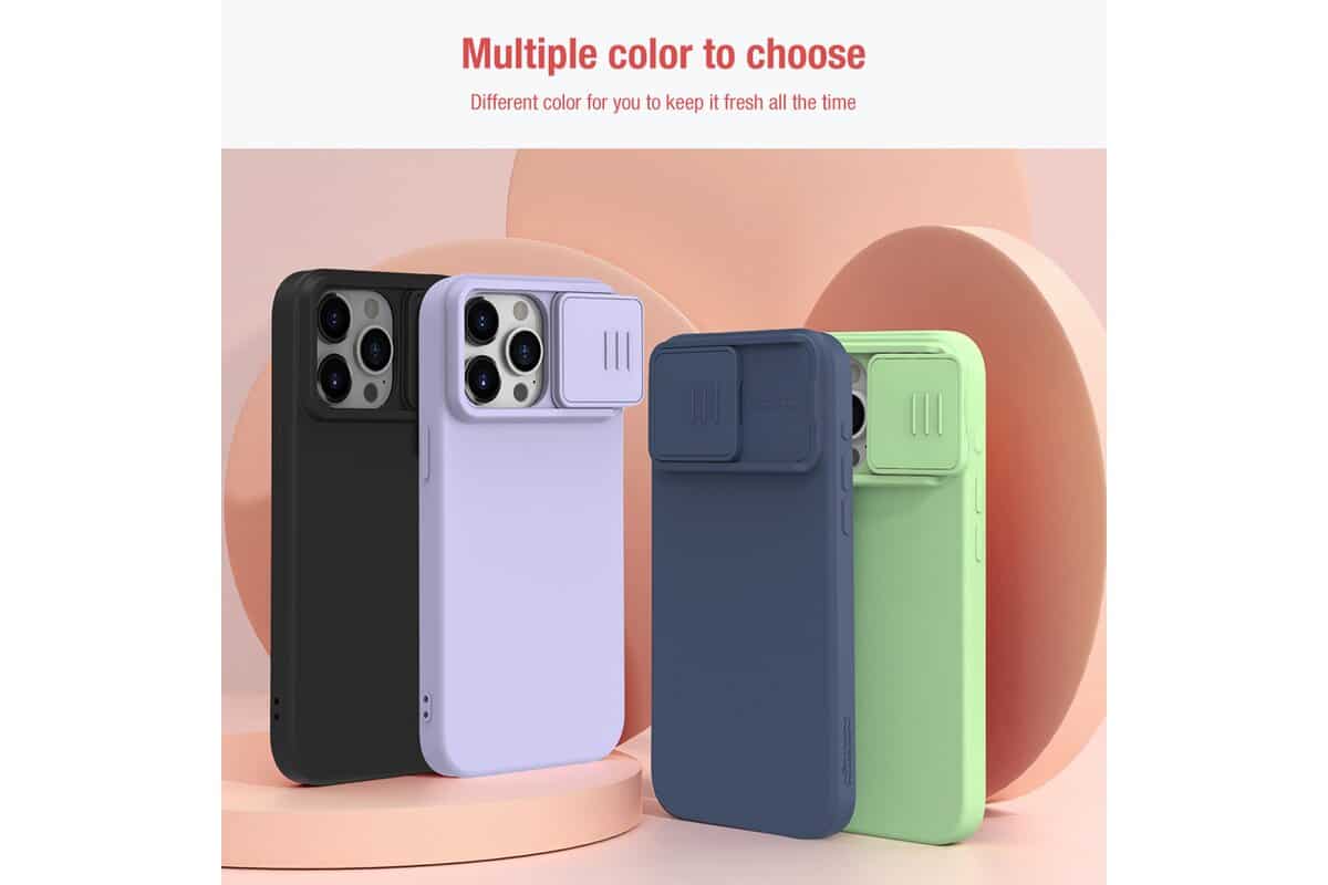 Nillkin CamShield Silky Silicone Case za iPhone 15 Pro Max sa zaštitnikom za kameru - crna