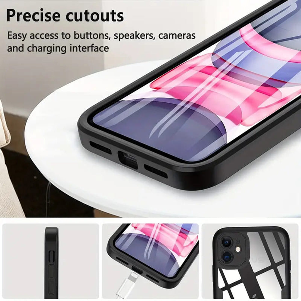 Techsuit – ColorVerse 360 Series obostrana zaštitna maska za iPhone 13 – crna