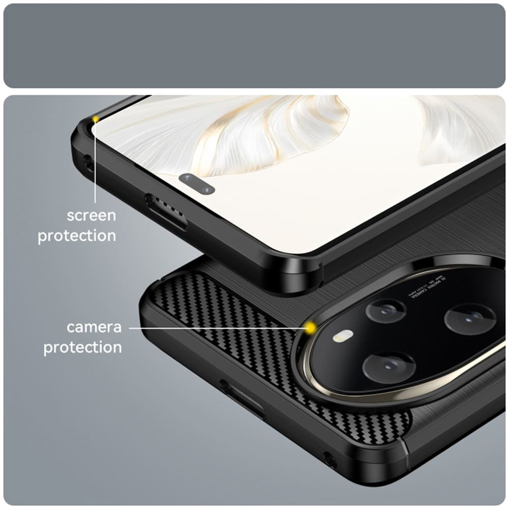 Techsuit Carbon Silicone maska za Honor 200 Pro – crna