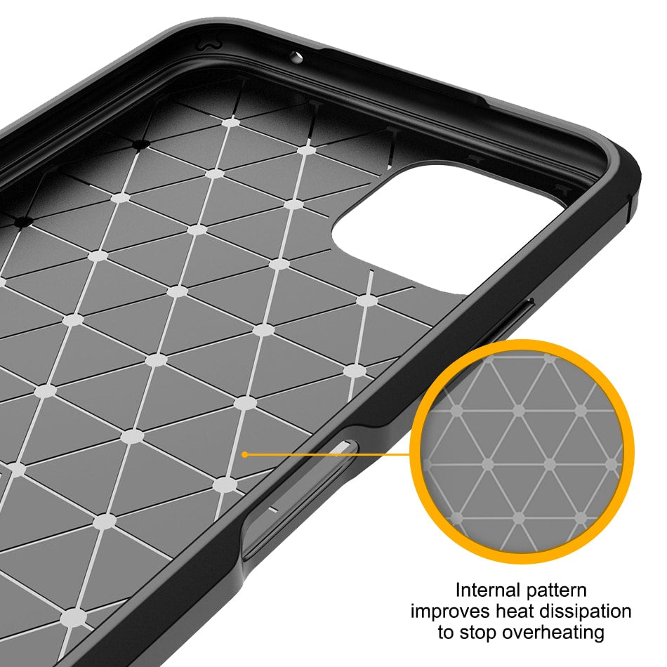 Techsuit - Carbon Silicone maska za Samsung Galaxy A22 5G - crna