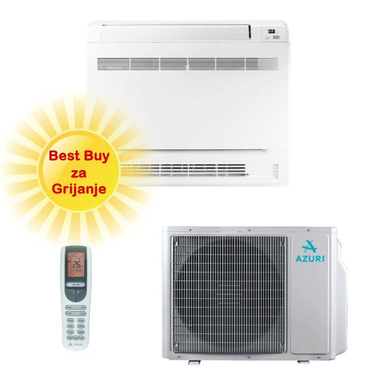 AZURI KLIMA UREĐAJ 2,7kW AZI-FO25VD - podna, za prostor do 25m2, A++ energetska klasa, Wi-Fi