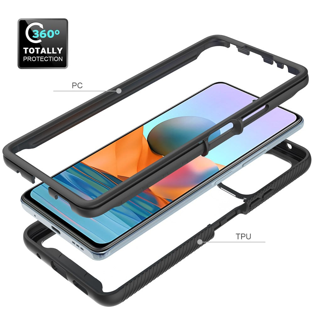 Techsuit - Defense360 Pro + Screen Protector - Xiaomi Redmi Note 10 4G / Note 10S / Poco M5s - crna