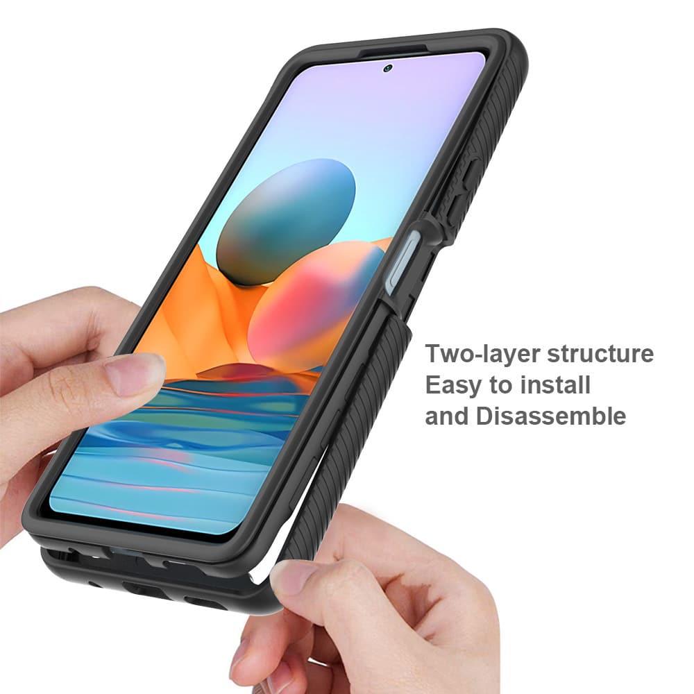 Techsuit - Defense360 Pro + Screen Protector - Xiaomi Redmi Note 10 4G / Note 10S / Poco M5s - crna