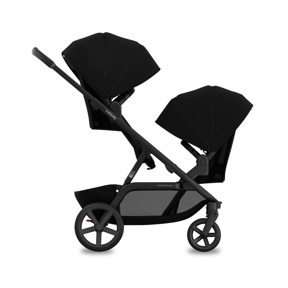 REDSBABY NUVO 2 Twin dječja kolica za blizance 2u1, Platinum Black