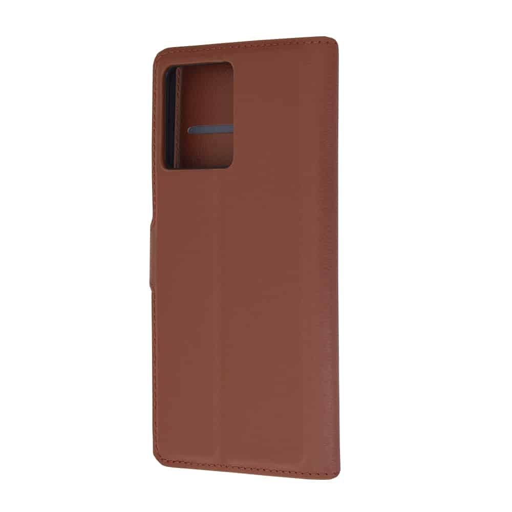 Techsuit Leather Folio preklopna maska za Motorola Edge 50 Pro – smeđa