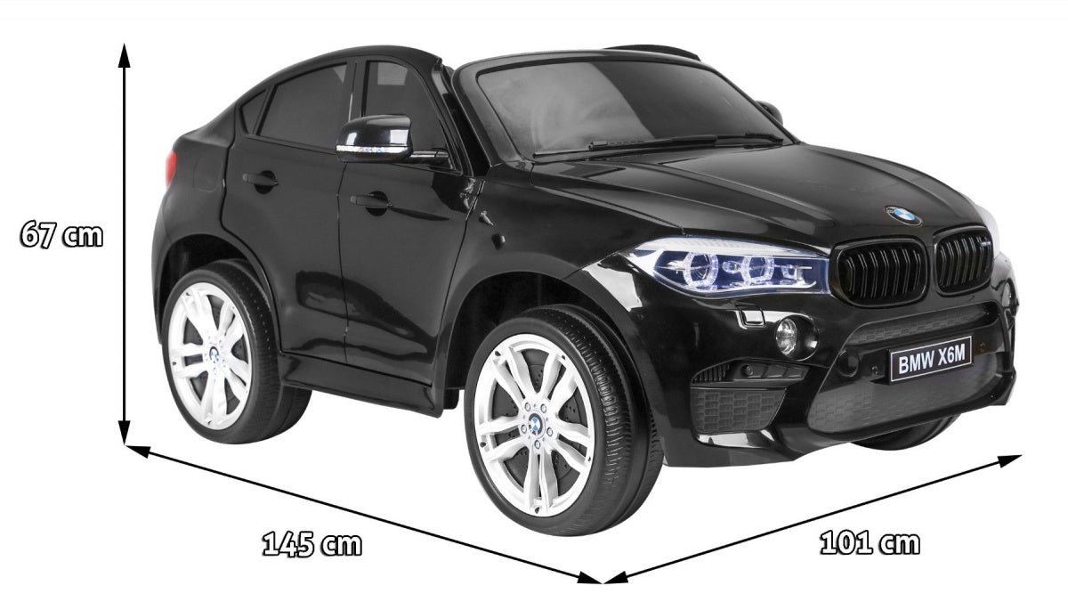 Licencirani auto na akumulator BMW X6M XXL - dvosjed - crni/lakirani