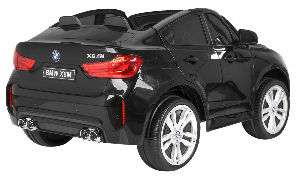 Licencirani auto na akumulator BMW X6M XXL - dvosjed - crni/lakirani