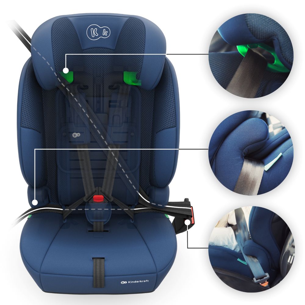Kinderkraft autosjedalica Comfort Up 2 plus i-Size 9-36 kg (76-150 cm) bez Isofix-a, Navy