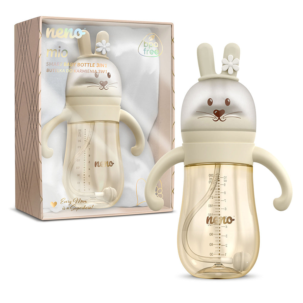 NENO MIO Rabbit 3u1 bočica za hranjenje 300 ml, Cream
