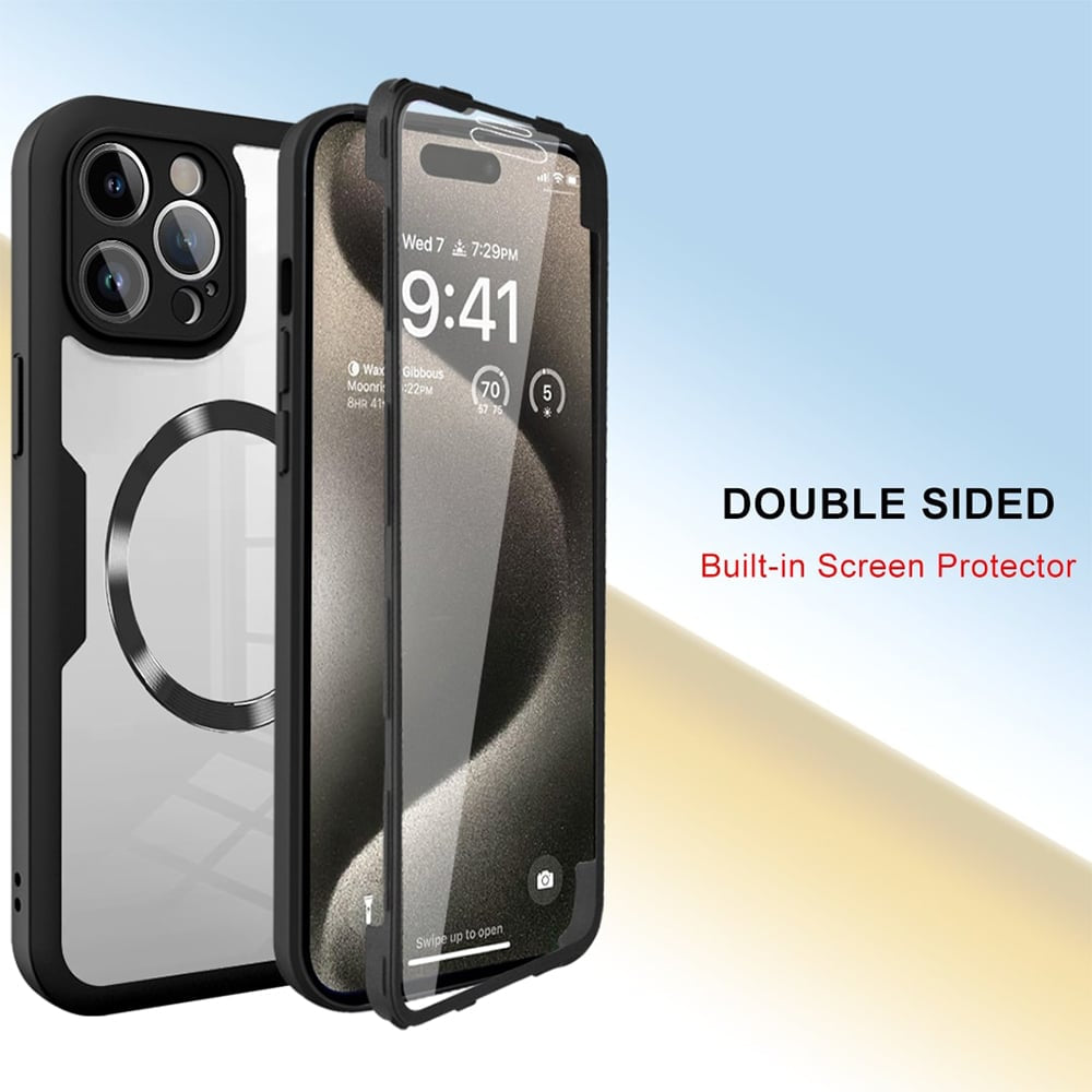 Techsuit – ColorVerse 360 MagSafe serija obostrana zaštitna maskica za iPhone 12 Pro – crna