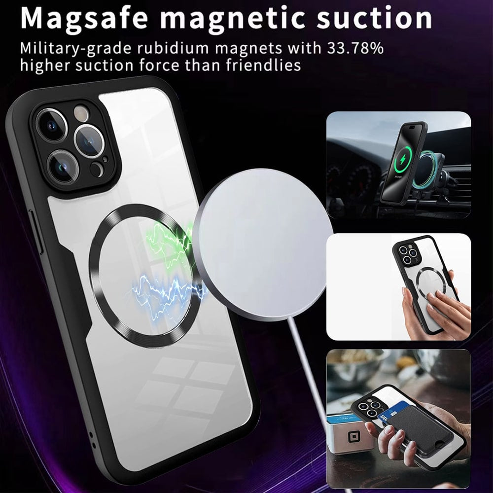 Techsuit – ColorVerse 360 MagSafe serija obostrana zaštitna maskica za iPhone 12 Pro – crna