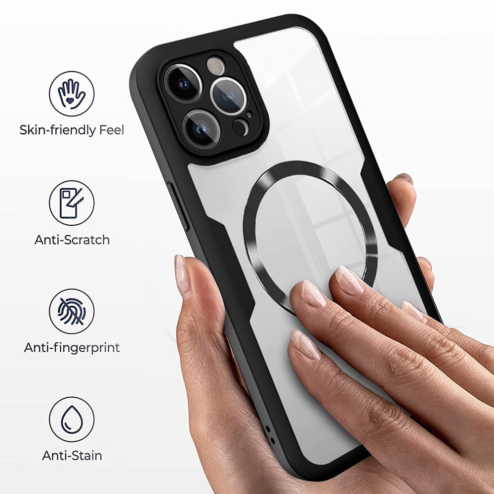 Techsuit - ColorVerse 360 MagSafe serija obostrana zaštitna maskica za iPhone 12 - crna
