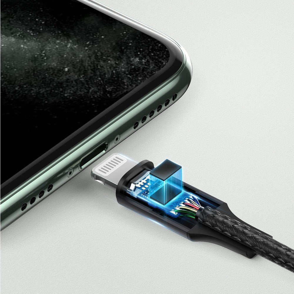 Ugreen - Audio kabel s aluminijskim omotačem (70509) - Lightning to Jack 3,5 mm, MFi certificiran, 1 m - crni