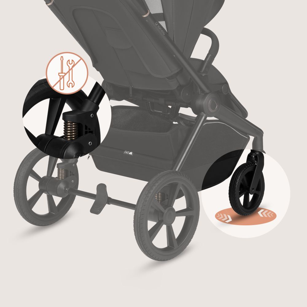 Lionelo dječja kolica Freya 3u1, Black Onyx