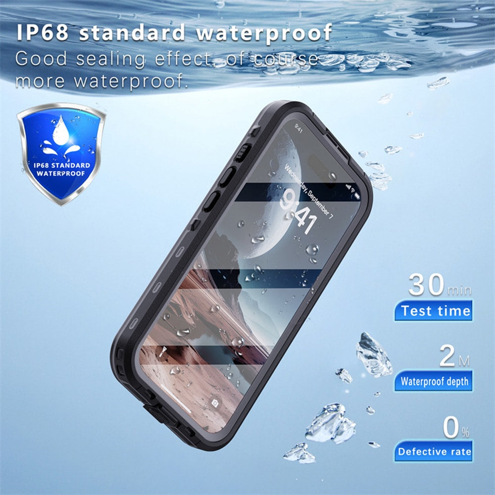 ShellBox – Vodootporna IP68 360° MagSafe maska za iPhone 16 – Crna