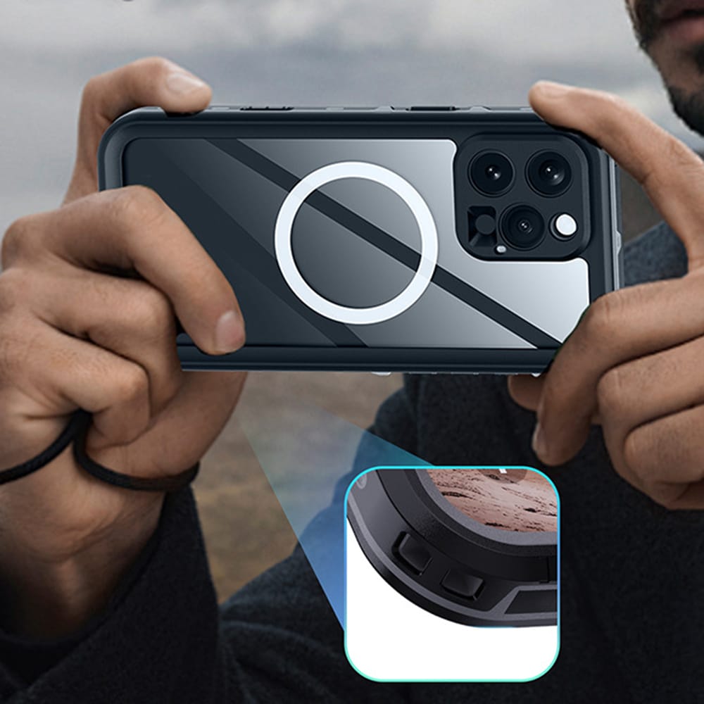 ShellBox – Vodootporna IP68 360° MagSafe maska za iPhone 16 Pro Max – Crna