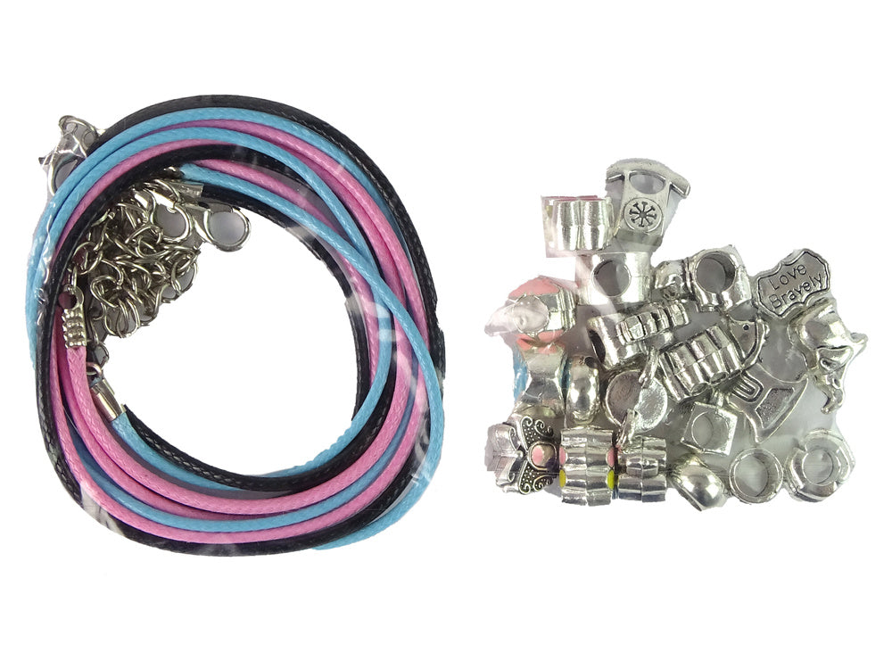 Set of Bracelets, Chains and Coloured Jewellery Beads