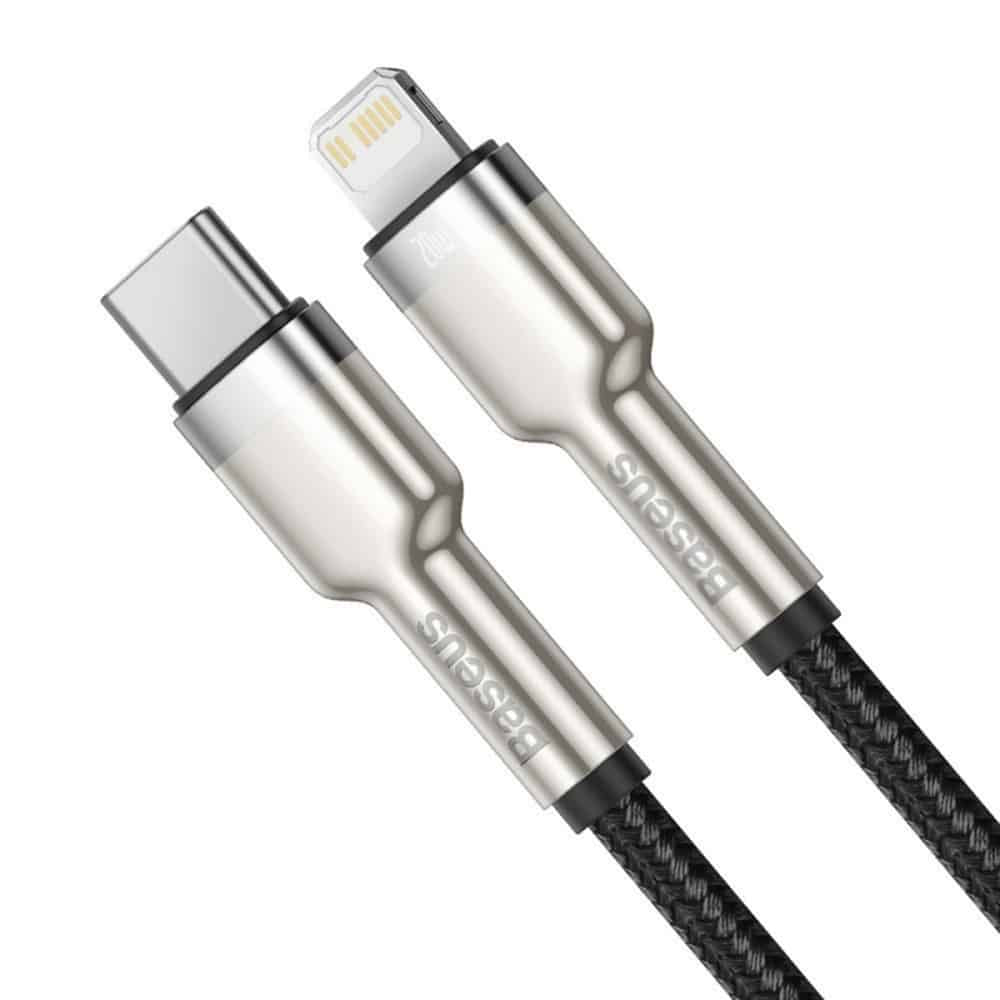 Baseus - Data Cable Cafule Series Metal (CATLJK-B01) - Type-C to Lightning, 20W, 2m