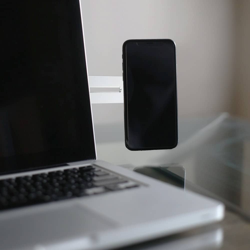 Techsuit - sklopivi držač telefona za prijenosno računalo / monitor - srebrni