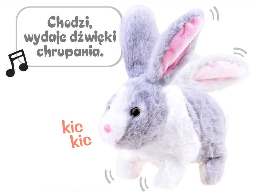 Interaktivni plišani zeko sivi