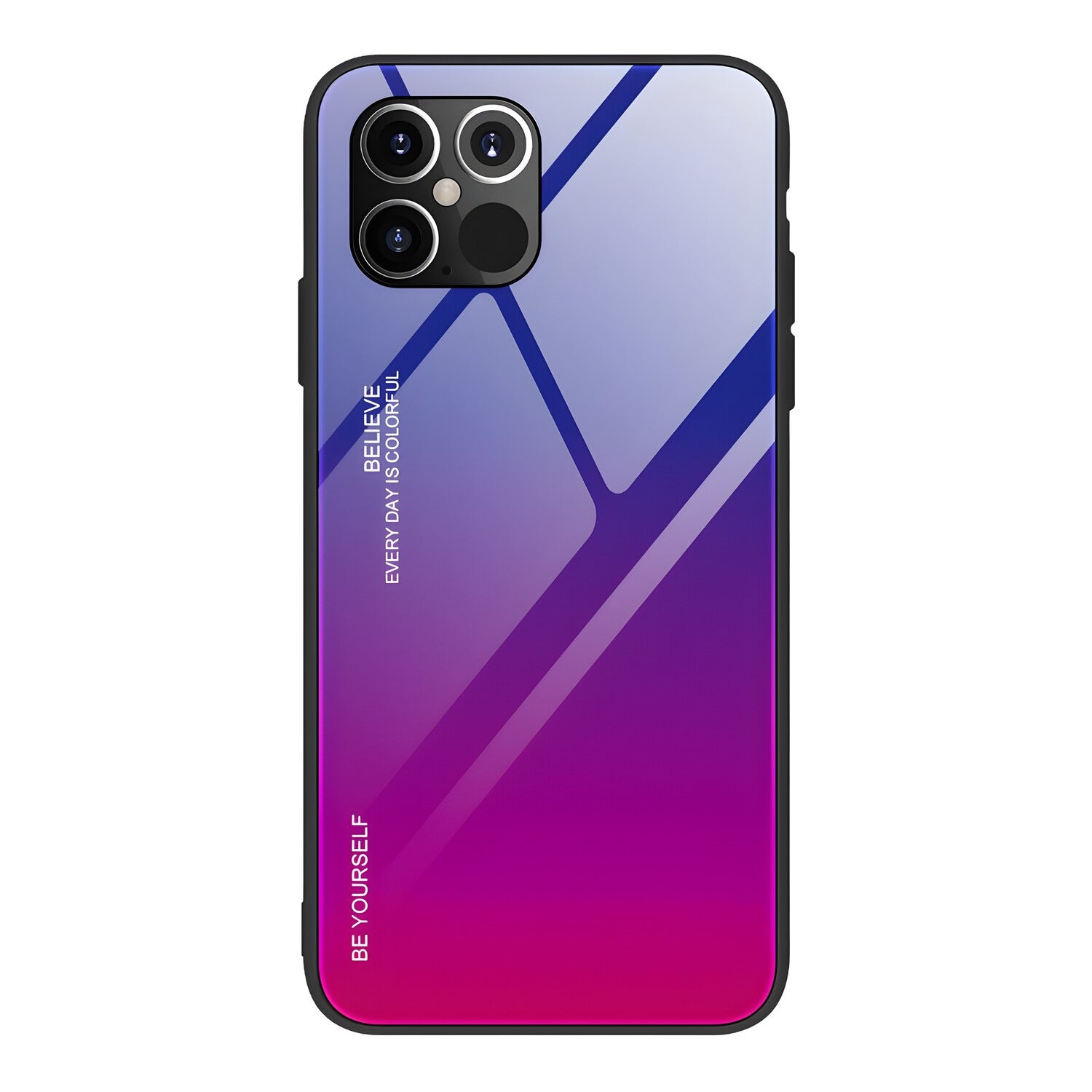 Futrola Gradient Glass za Apple iPhone 12 Pro Max - Plava/Roza KP24753