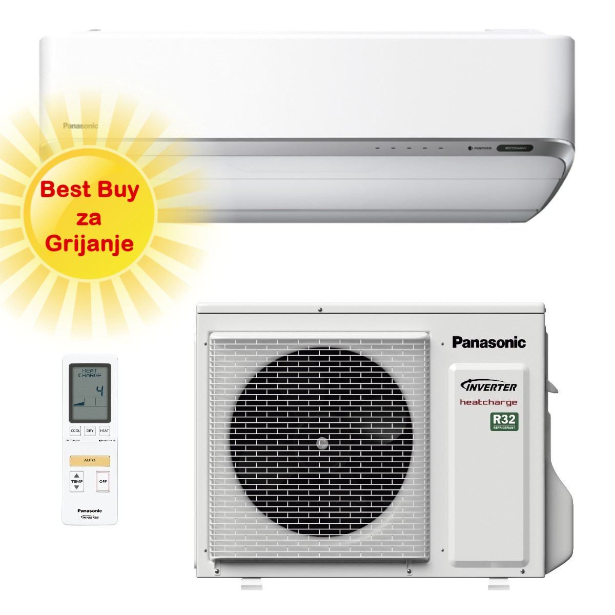 PANASONIC KLIMA UREĐAJ 2,5kW KIT-VZ9SKE - Nordic - Flagship inverter, za prostor do 30m2, A+++ energetska klasa, R-32