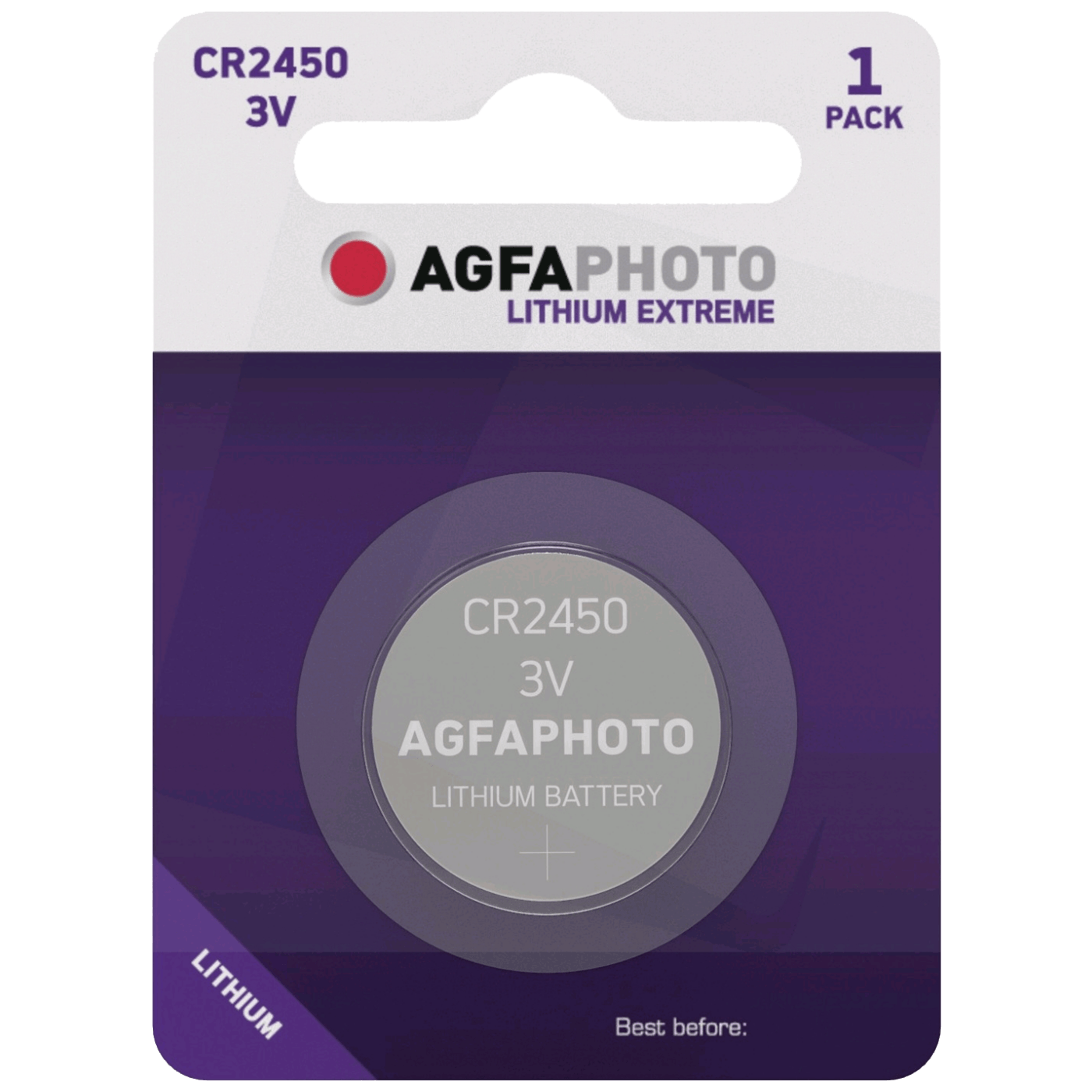 AgfaPhoto Baterija litijska, CR2450, 3V, dugmasta, blister 1 kom. - CR2450 B1