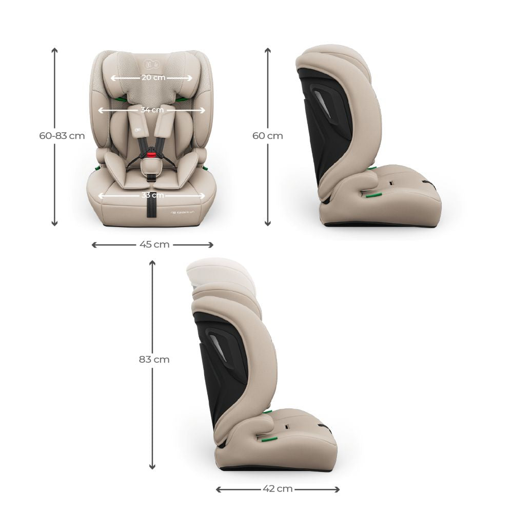 Kinderkraft autosjedalica Comfort Up 2 plus i-Size 9-36 kg (76-150 cm) bez Isofix-a, Beige