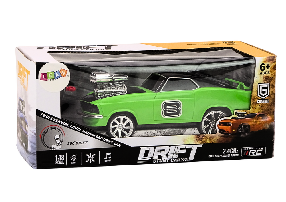 Auto na daljinsko upravljanje 1:18 Drift 360 - Zeleni