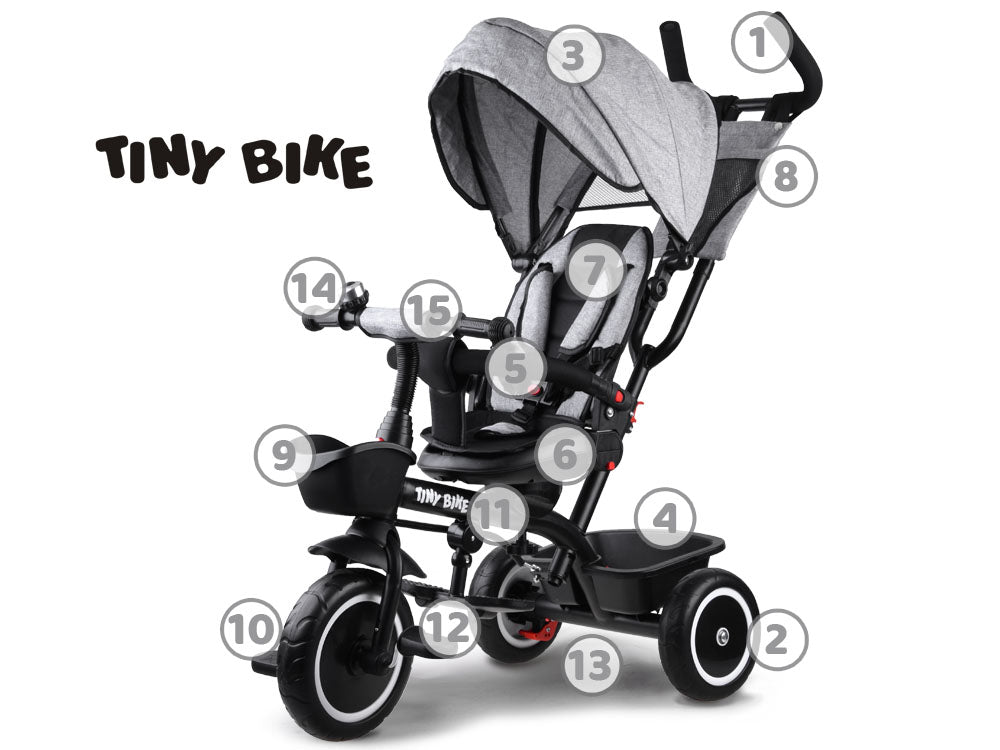 Tricikl Tiny Bike 3u1 – Grey