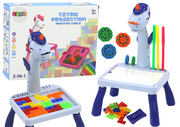Mini projektor Tetris, stol 2u1 jednorog - plavi