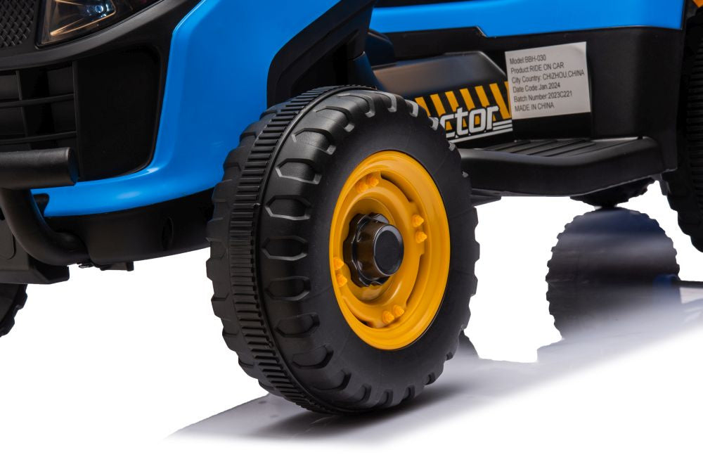 Traktor na akumulator s prikolicom BBH-030 - plavi