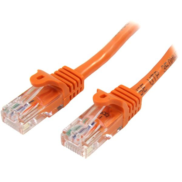 StarTech.com 45PAT50CMOR kabel za umrežavanje Narančasto 0,5 m Cat5e U/UTP (UTP)