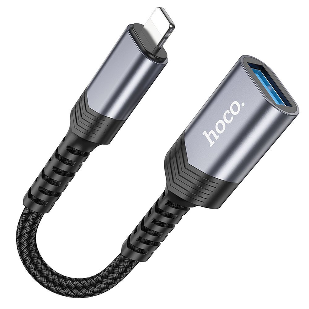 Hoco UA24 Lightning na USB A adapter crne boje