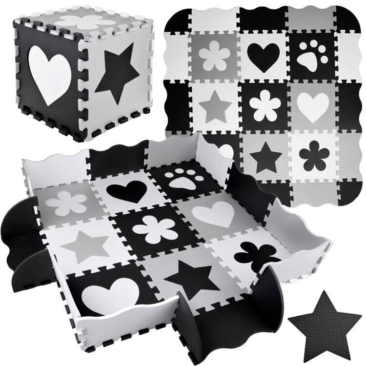 Mekane podne puzzle black&white
