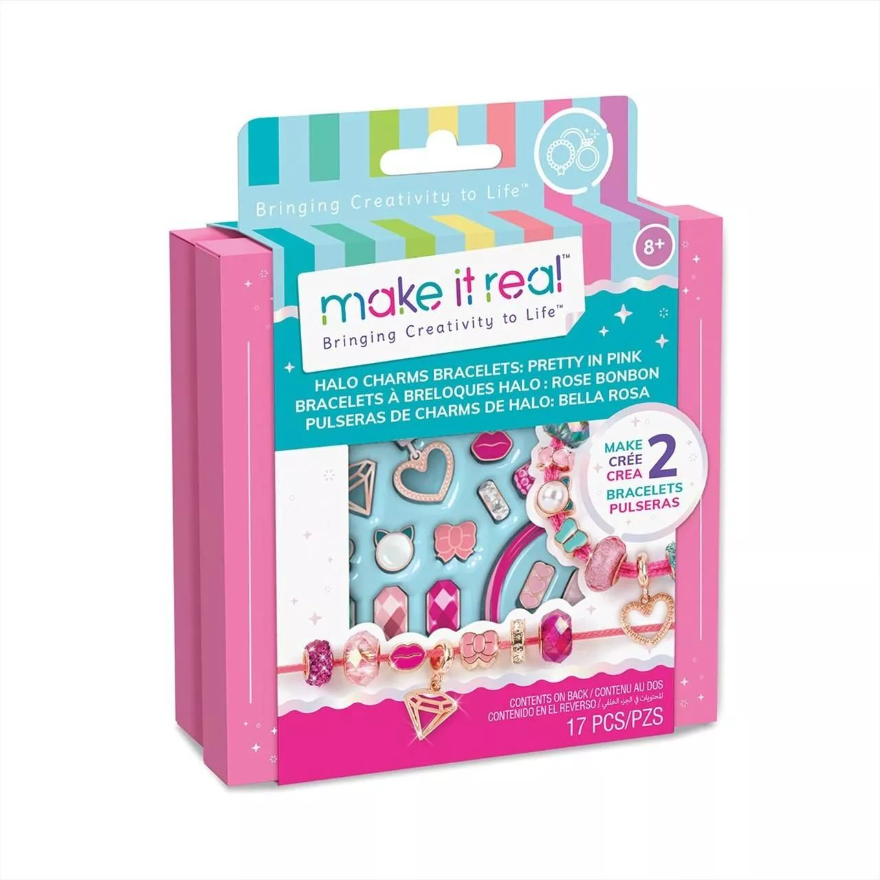 Make it Real Halo Charms Bracelets: Pretty In Pink
