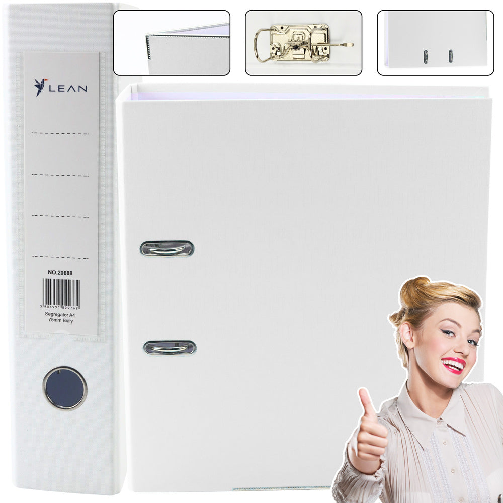 Registrator A4 širine 75mm s kapacitetom do 500 listova 80 g/m2 - bijeli