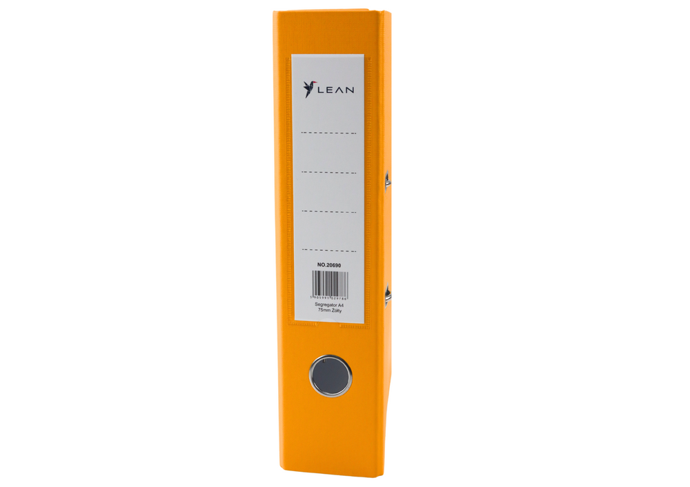 Registrator A4 širine 75mm s kapacitetom do 500 listova 80 g/m2 - žuti