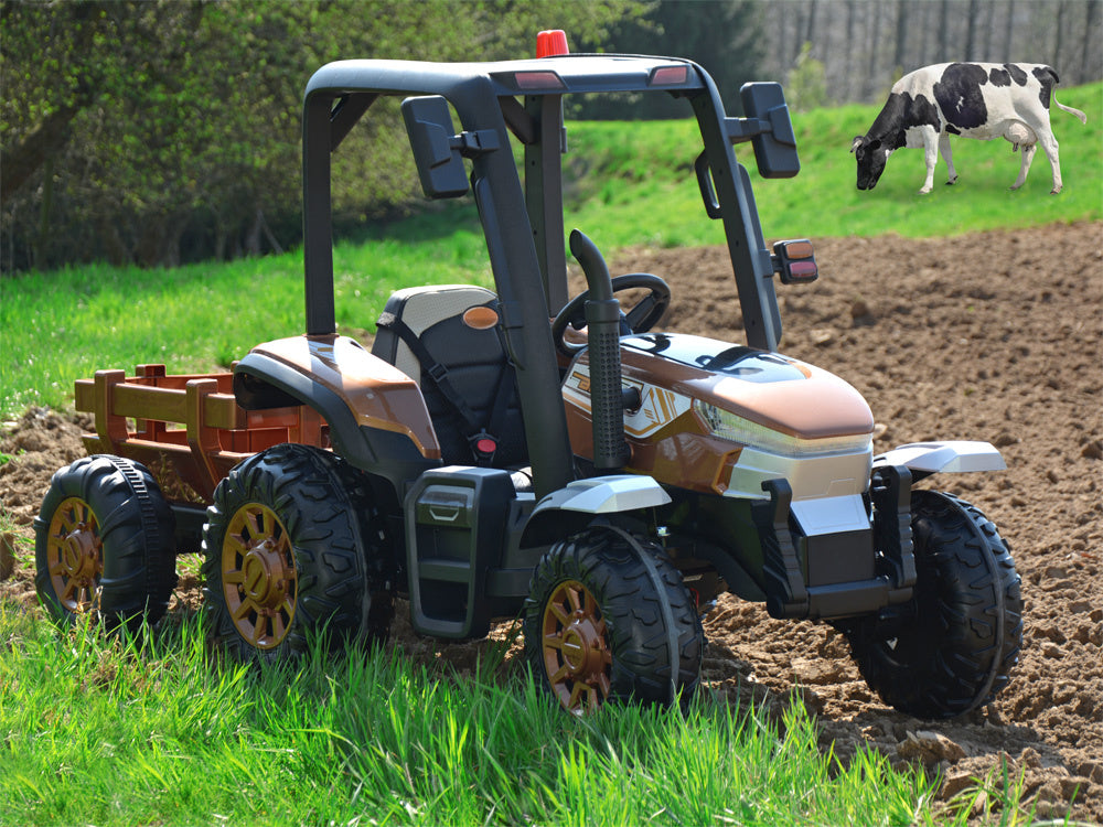 Veliki traktor s prikolicom 4×4 – crni