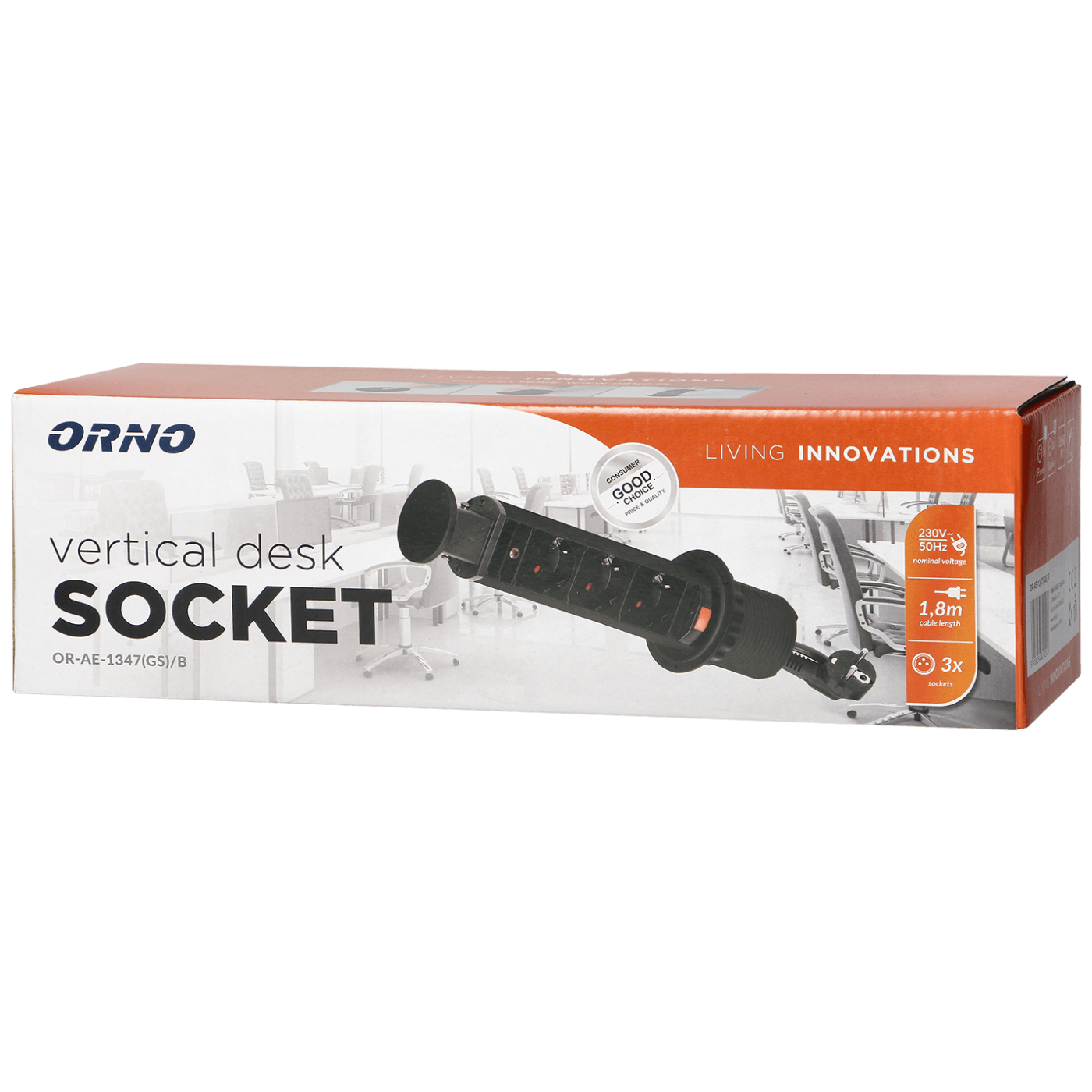 Orno Produžni kabel sa 3 x Schuko utičnice, ugradbena - OR-AE-1347(GS)