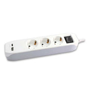 Trostruka prenosiva utičnica s USB A+ C punjačem 16 A