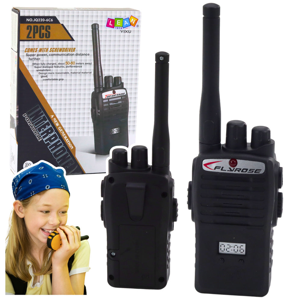 Walkie Talkie Set za djecu sa rangom 50-60M - crni