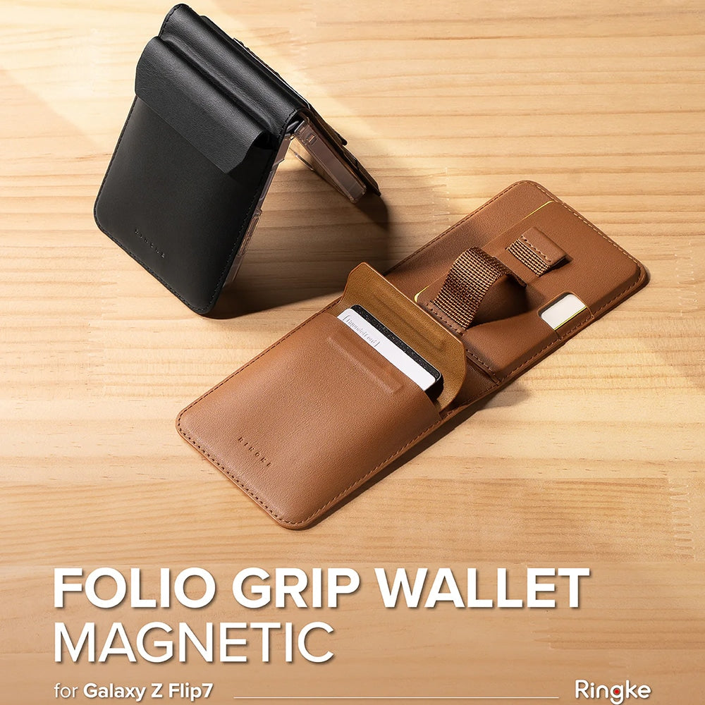 Ringke - Magnetni novčanik Folio Grip za Samsung Galaxy Z Flip7 - crni