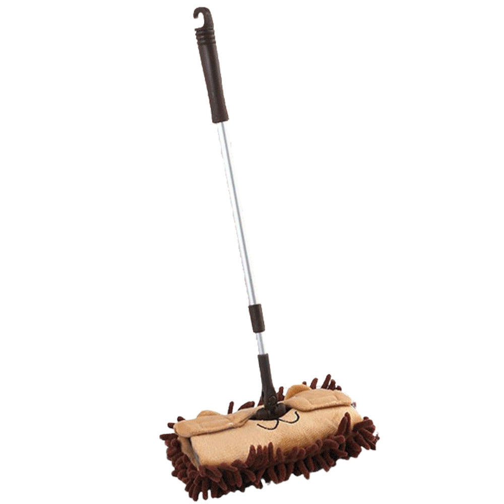 Teleskopski mop za djecu s motivom životinje - smeđi