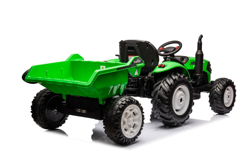 Traktor na akumulator s prikolicom HC-306 24V - Zeleni