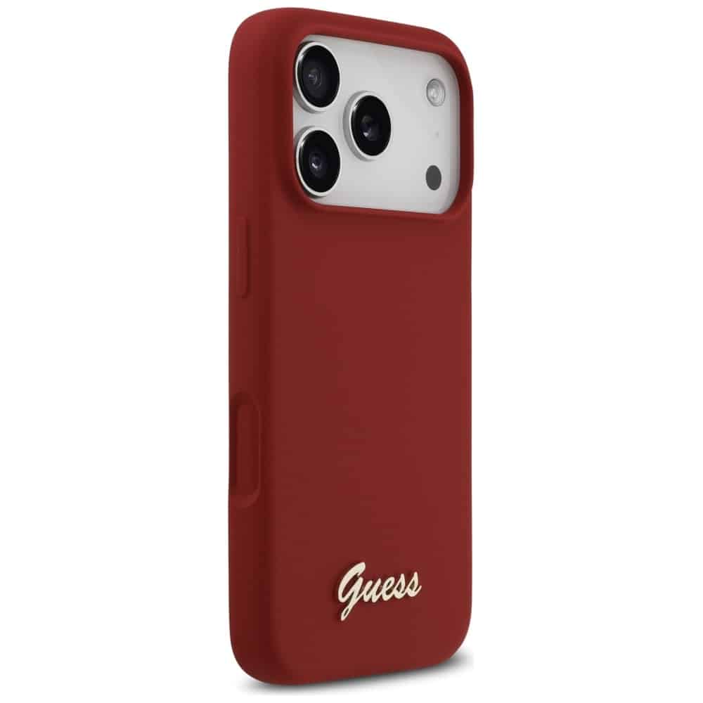 Guess MagSafe maska s metalnim logom i natpisom (GUHMP17XSMBSLM) za iPhone 17 Pro Max – magenta