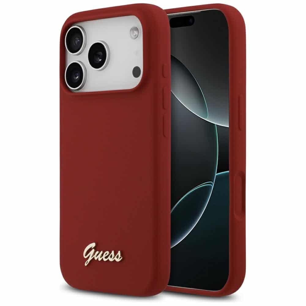 Guess MagSafe maska s metalnim logom i natpisom (GUHMP17XSMBSLM) za iPhone 17 Pro Max – magenta