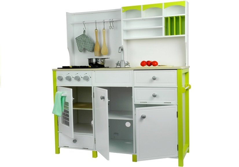 Drvena kuhinja za igru Ana - zeleno/bijela