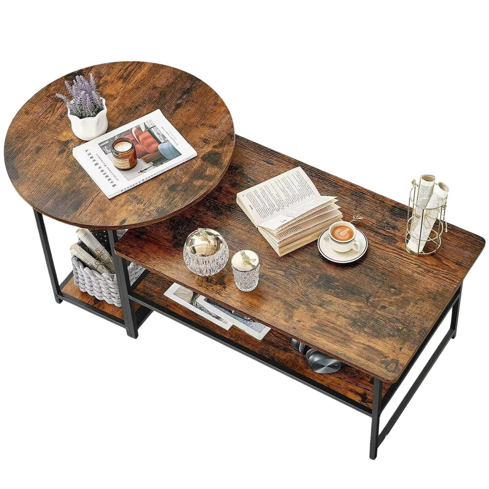Set stolića za dnevni boravak 2u1 Rustic 123x60x51cm